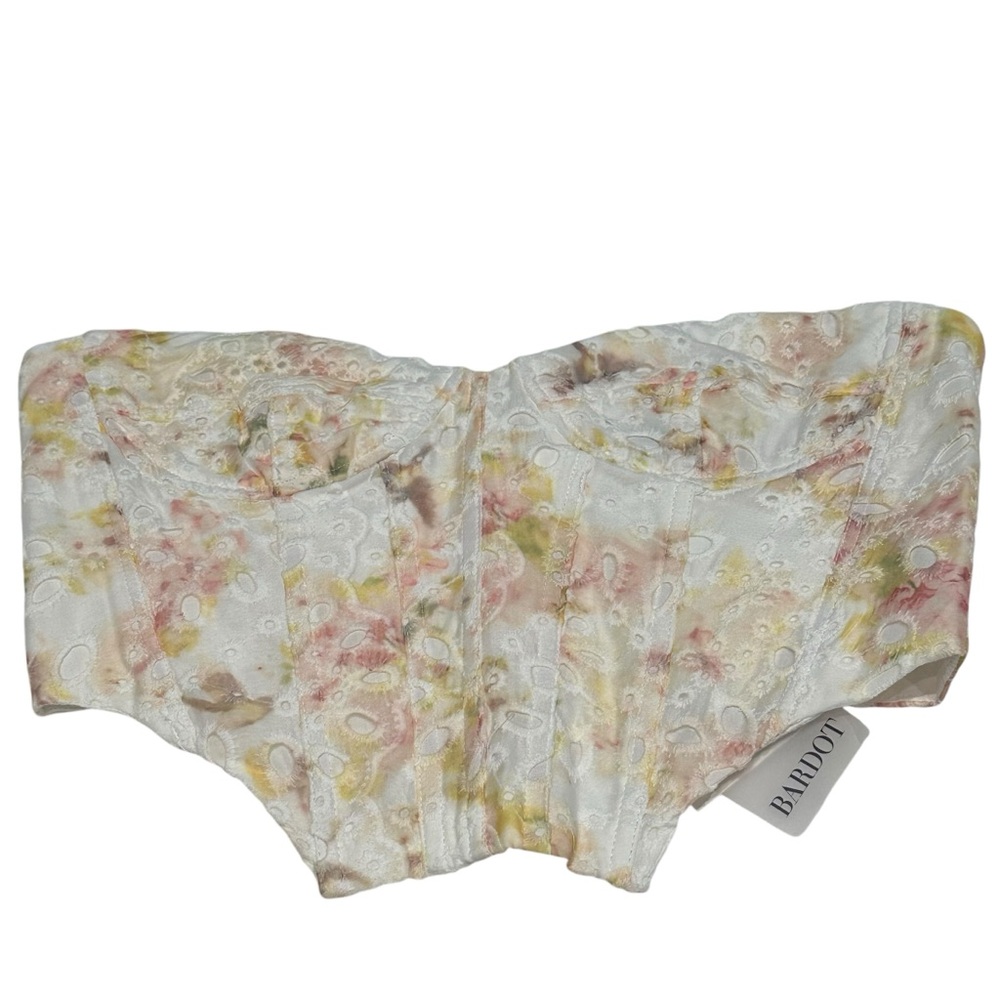 Bardot Lila Bustier Corset Sunny Floral Eyelet Top US 8 New with Tags - Picture 8 of 16
